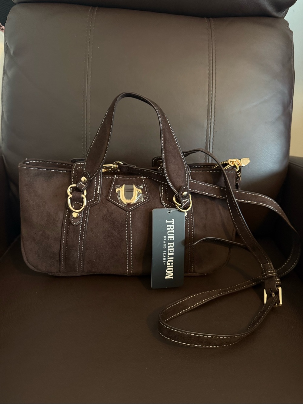 True Religion Brown Shoulder Bag NWT